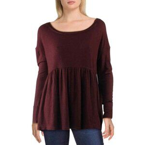Free People Forever Your Girl Garnet Empress Oversized Babydoll Small Top